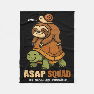 Turtle Snail Sloth Asap Squad Slow Animal Lover Bo Fleece Blanket