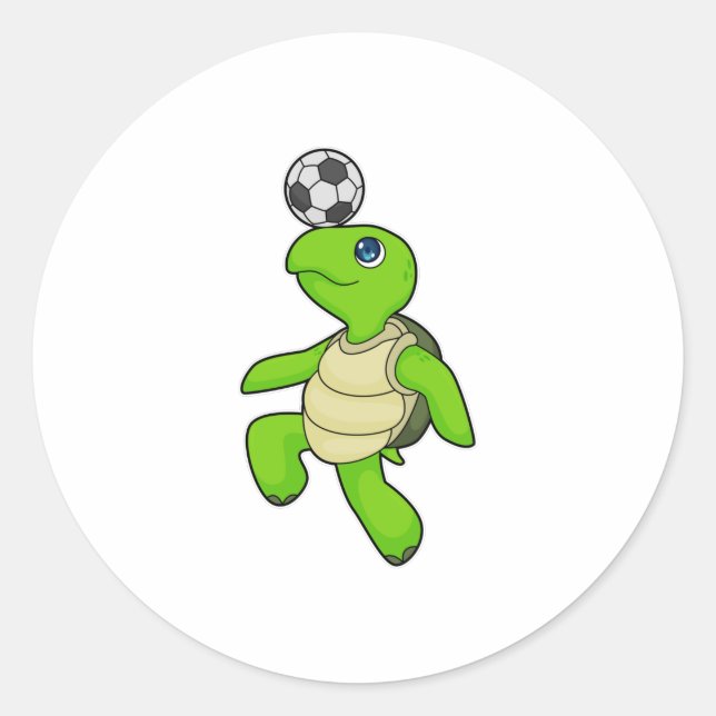 Turtle Soccer player Soccer Classic Round Sticker (Front)