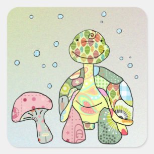 turtle square sticker