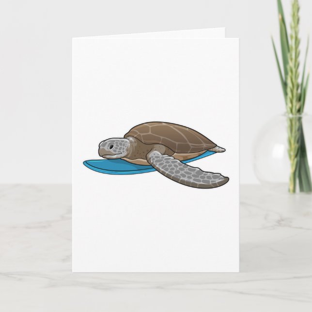 Turtle Surfer Surfboard Card (Front)