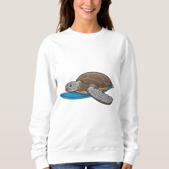 Turtle Surfer Surfboard Sweatshirt (Front)