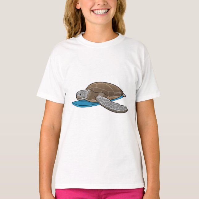Turtle Surfer Surfboard T-Shirt (Front)