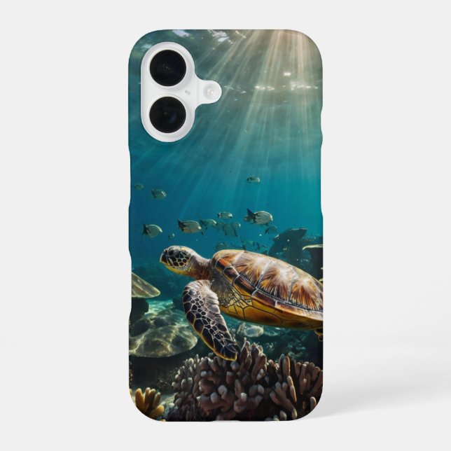 Turtle Swim iPhone 16 Case (Back)