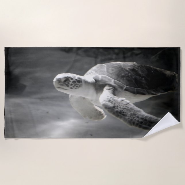 Turtle Swimmer Beach Towel (Front)