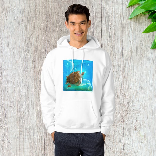 Turtle Swimming Mens Hoodie (Creator Uploaded)
