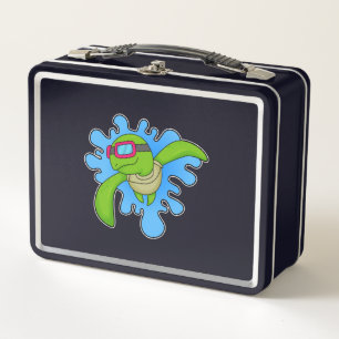 Turtle Swimming Swimming goggles Metal Lunch Box