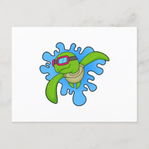 Turtle Swimming Swimming goggles Postcard