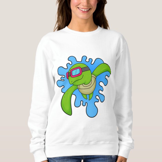Turtle Swimming Swimming goggles Sweatshirt (Front)
