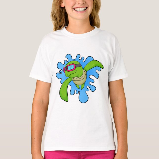 Turtle Swimming Swimming goggles T-Shirt (Front)