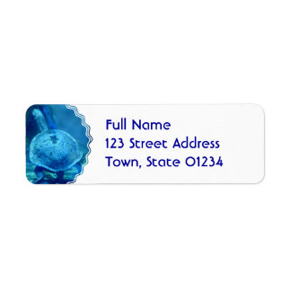 Turtle Swimming Underwater Mailing Label