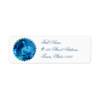 Turtle Swimming Underwater Mailing Label