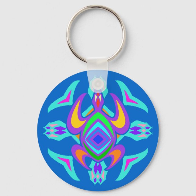 Turtle Symmetry Pattern Keychain (Front)