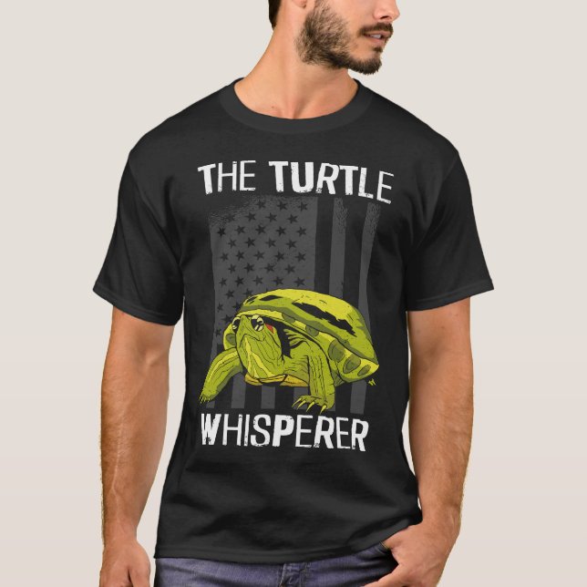 Turtle The Turtle Whisperer American Flag T-Shirt (Front)