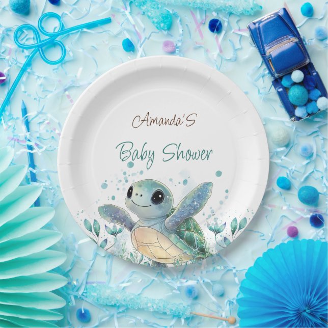 Turtle Themed Baby Shower  Paper Plate (Party)
