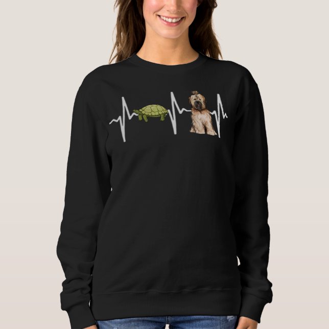 Turtle Tibetan Terrier Heartbeat Dog Sweatshirt (Front)