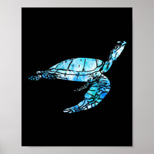 Turtle Tie Dye Watercolor Sea Ocean Save Planet Ea Poster