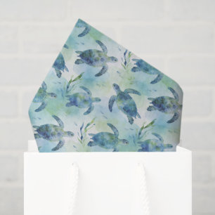 Turtle Tissue Paper, Watercolor Sea Turtle Gift Paper