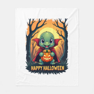 Turtle Tortoise Boo Vampire Trick Or Treat Hallowe Fleece Blanket