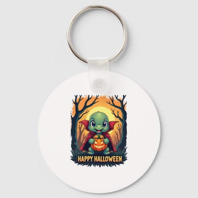 Turtle Tortoise Boo Vampire Trick Or Treat Hallowe Key Ring (Front)