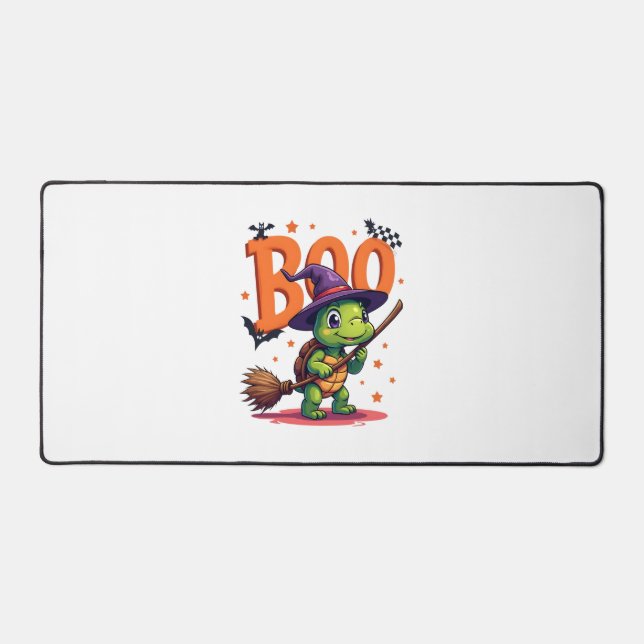 Turtle Tortoise Boo Witch Trick Or Treat Halloween Desk Mat (Front)