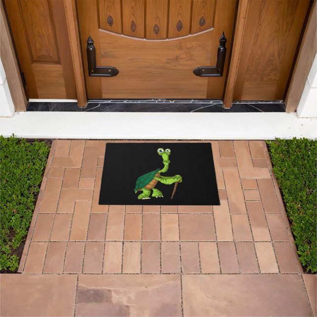 Turtle Tortoise Retired Funny Standing Turtle Reti Doormat (Outdoor)