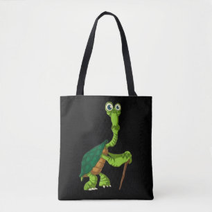 Turtle Tortoise Retired Funny Standing Turtle Reti Tote Bag