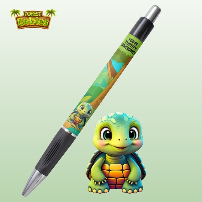 Turtle, Tortoise Wildlife Animal Cartoon Graphic🐢 (Cute Turtle You're Turtley Awesome! Tortoise Wildlife Animal Cartoon Graphic Stationery Ink Pen 🐢)