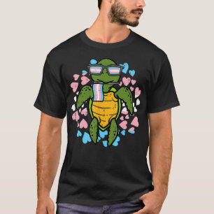 Turtle Transgender Sunglasses Flag Trans Pride Tra T-Shirt