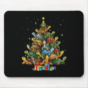 Turtle Tree Christmas Tree Adorable Turtle Christm Mouse Pad