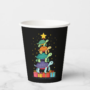 Turtle Tree Christmas Tree Adorable Turtle Christm Paper Cups
