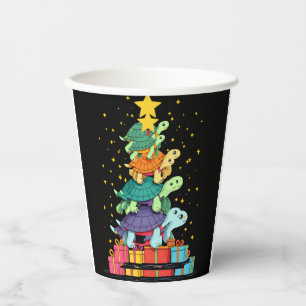 Turtle Tree Christmas Tree Adorable Turtle Christm Paper Cups