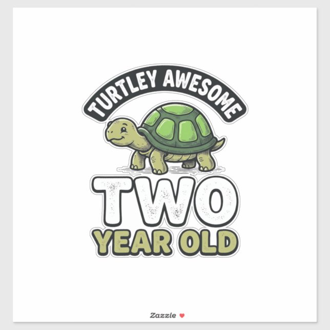 Turtle Two Year Old Birthday Vintage Engraving Shi (Sheet)