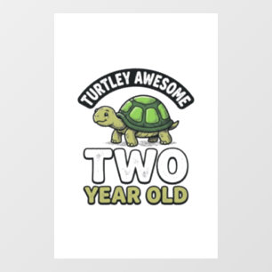 Turtle Two Year Old Birthday Vintage Engraving Shi