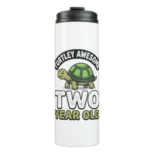 Turtle Two Year Old Birthday Vintage Engraving Shi Thermal Tumbler