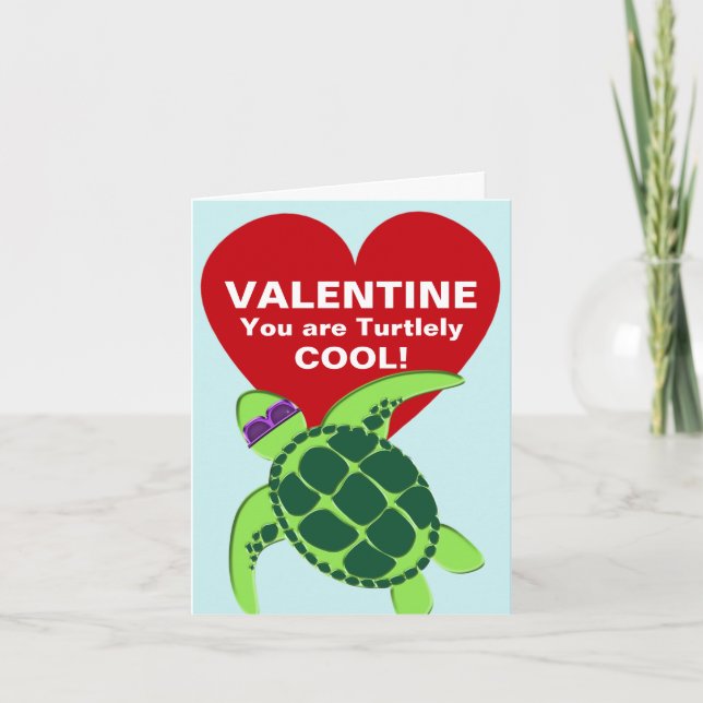 Turtle Valentine Note Card (Front)