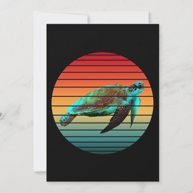 turtle vintage   invitation (Front)