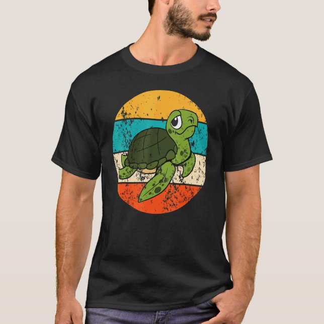 Turtle  Vintage Retro T-Shirt (Front)