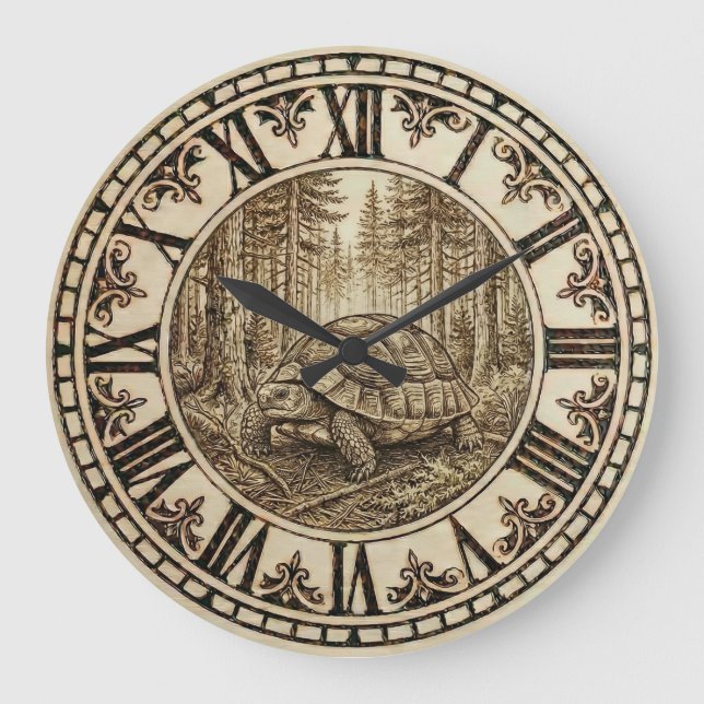 Turtle Wall Clock - Steady & Serene (Front)