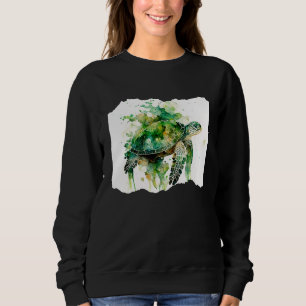 Turtle Watercolor Artwork Sweatshirt