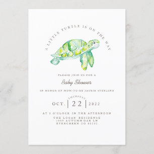 Turtle Watercolor   Ocean Life Baby Shower Invitation