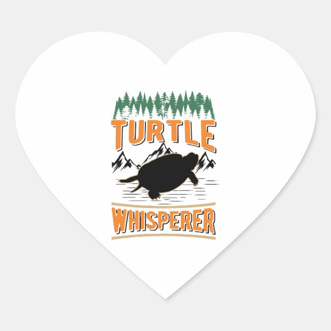 Turtle Whisperer Mini Heart Sticker (Front)