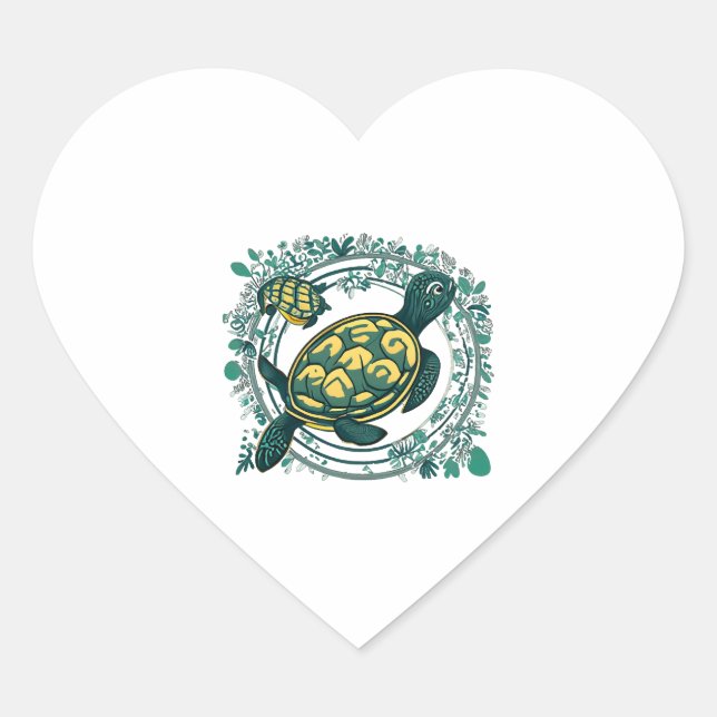 Turtle with Baby Heart Sticker (Front)