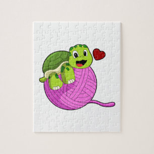Turtle with Ball of Wool Jigsaw Puzzle