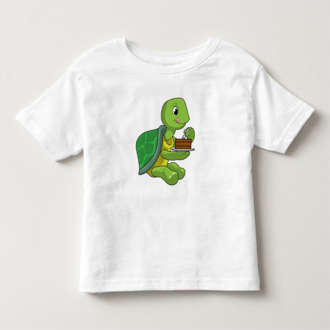 Turtle with Cake Toddler T-Shirt (Front)