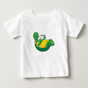 Turtle with Cup of Coffee Baby T-Shirt