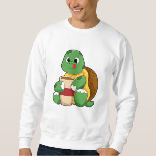 Turtle with Cup of Coffee Sweatshirt