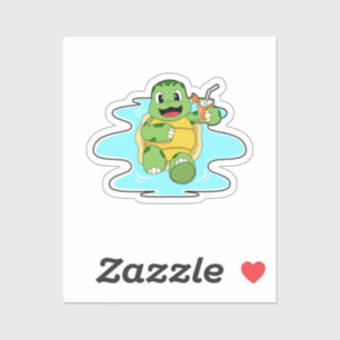 Turtle with Drink in Water