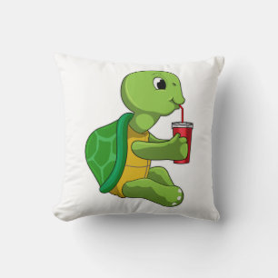 Turtle with Drinking mug with Straw Cushion