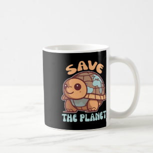 Turtle With Earth Environmental Protection Save Th Coffee Mug