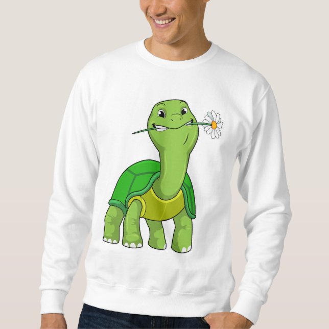 Turtle with Flower Daisy Sweatshirt (Front)